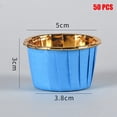 thumbnail image 2 of Heat-Resistant Cupcake Paper Mould Solid Color Flower Shape Baking Cups for Cake Balls Muffins Cupcakes And Candies Blue-100 PCS, 2 of 2