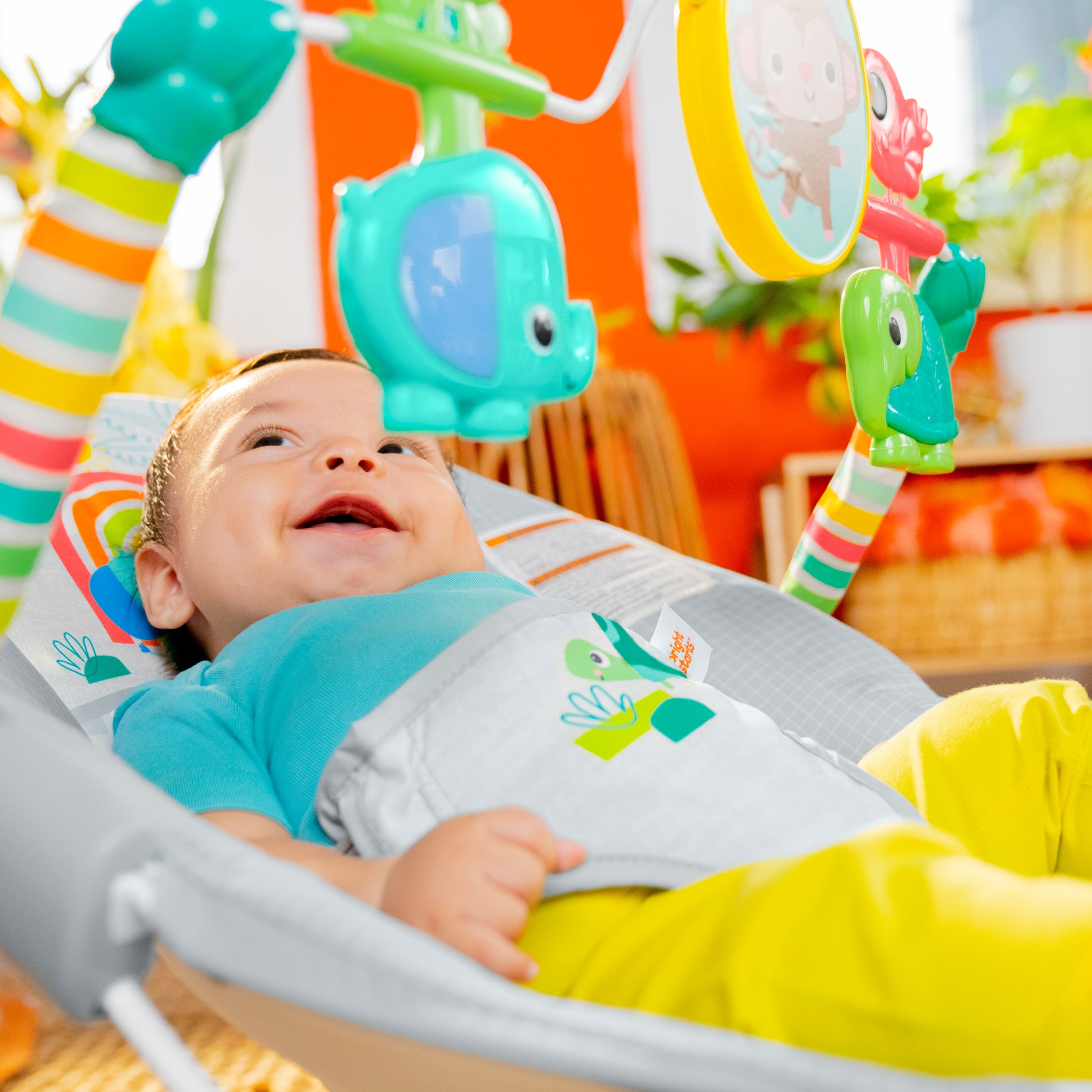 Bright Starts Playful Paradise Vibrating Baby Bouncer, Unisex photo 6
