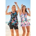 thumbnail image 6 of Swim 365 Women's Plus Size Longer-Length Handkerchief Hem Tankini Top, 6 of 6