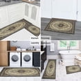 thumbnail image 6 of Boho Dark Brown Pattern Rugs and Mats Non Skid Washable Absorbent Microfiber Soft Kitchen Mat for Floor Set Of 2 Decor Stain Resistant 17"x47"+17"x30", 6 of 7