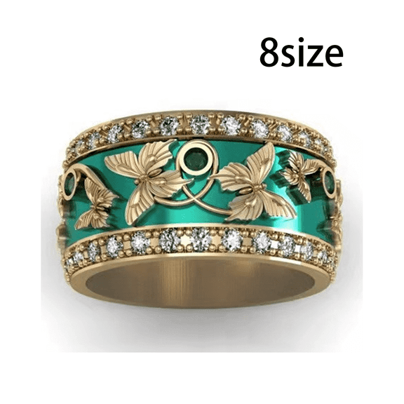 DESIGNICE Promise Rings Animal Print Stackable Rings Luxurious Stainless Steel Rings Size 8