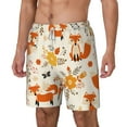thumbnail image 2 of Balery Flower Fox Mens Swim Trunks Swim Shorts for Men Quick Dry Inseam Beach Shorts with Compression Liner Pocket-Medium, 2 of 9