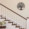 thumbnail image 5 of Outdoor Metal Wall Art, Rustic Black Finish Circle Of Life For Patio Porch Office, 5 of 5