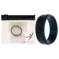 thumbnail image 1 of Anillo de boda de silicona con 2 capas - Azul-Negro de ROQ para hombre - Anillo de 15 mm, 1 of 1