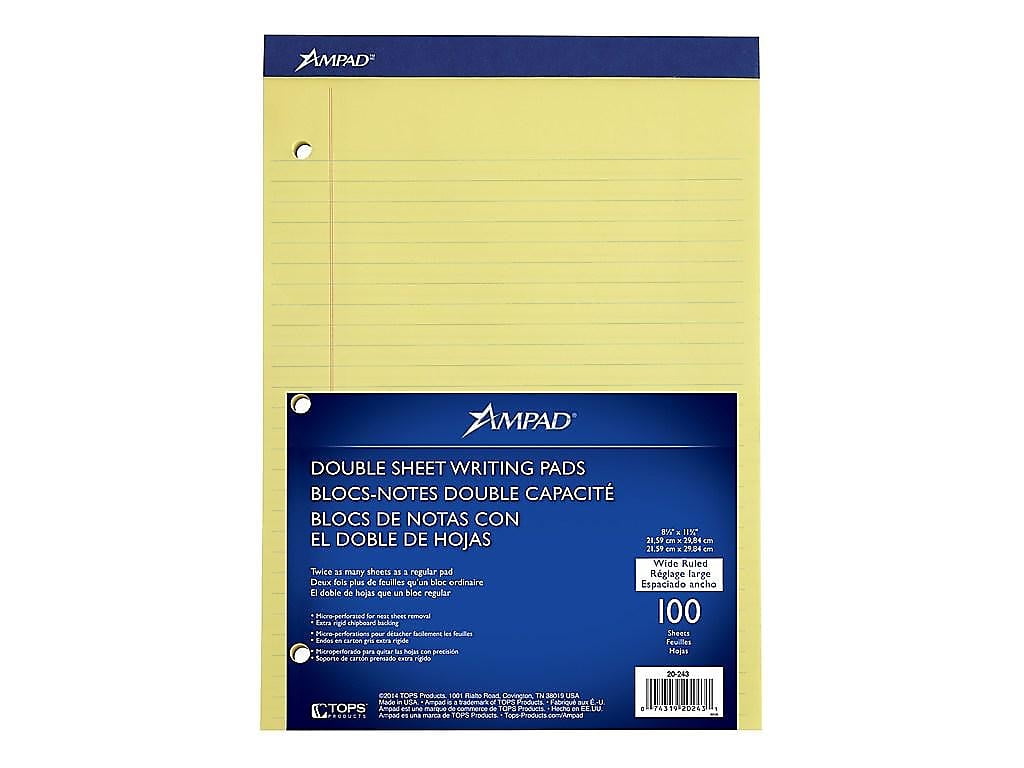 Ampad DoubleSheet Notepad, 8.5 x 11.75, Wide 20243
