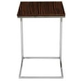 thumbnail image 2 of Benjara Zen 23" Side Table- Rectangular Tray Top- C Shape Chrome- Ebony Brown, 2 of 5