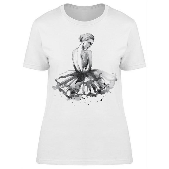 Hand Drawn Watercolor Dancer T-Shirt Women -Image by Shutterstock, Female x-Large