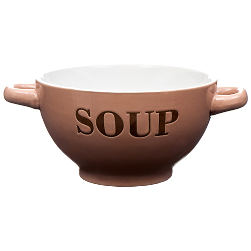 Ceramic Soup Bowl W / Two Handles 5.5 Beige Wholesale, (36 Pack