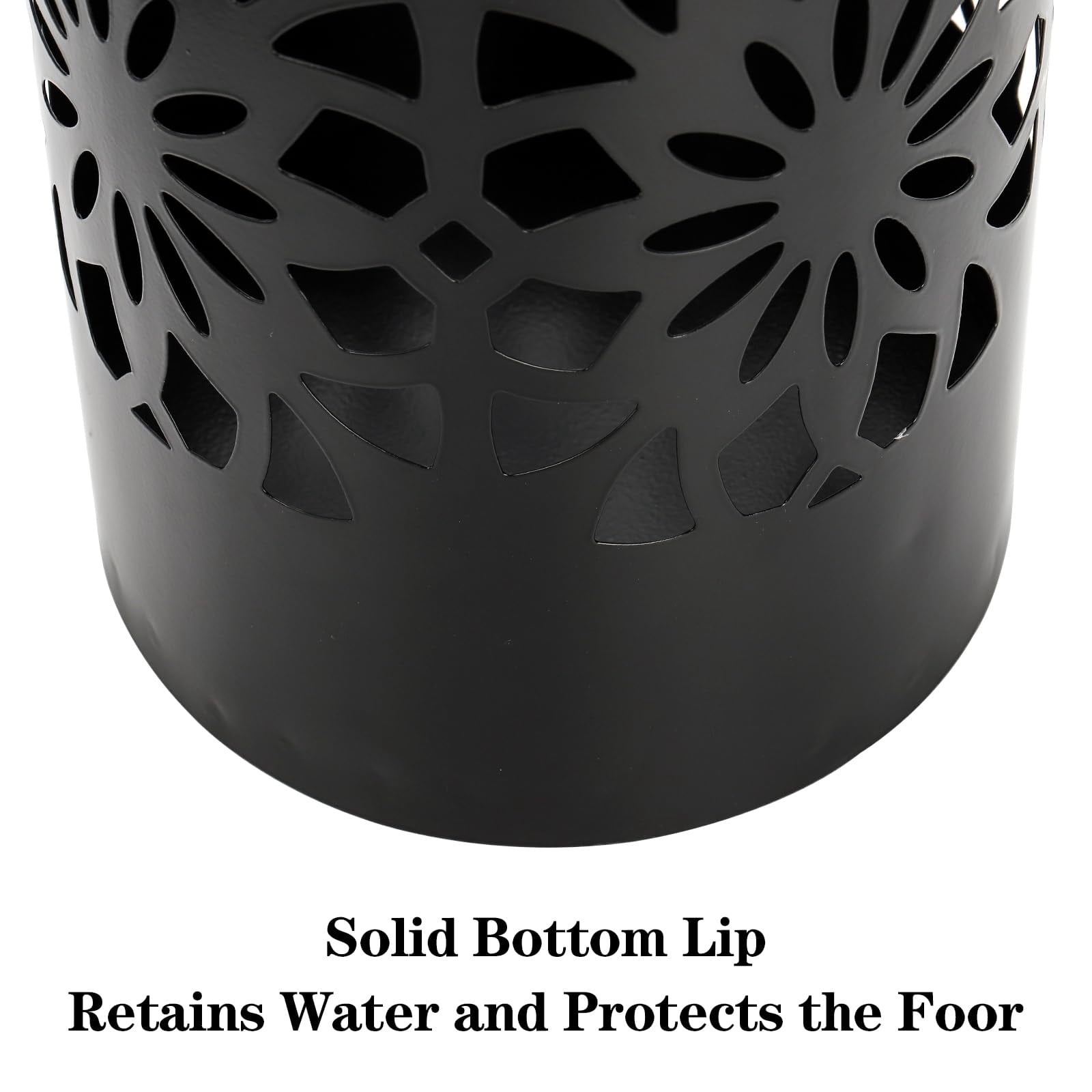 Metal Umbrella Holder  Free Standing Stand For Entryway Canes Walking Sticks Home Office 6.7" X 16.5" Round Black