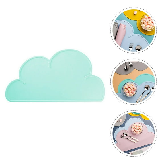 MLINS  Silicone Placemat Kids Table Cloud Reusable Name Mats for Baby Child