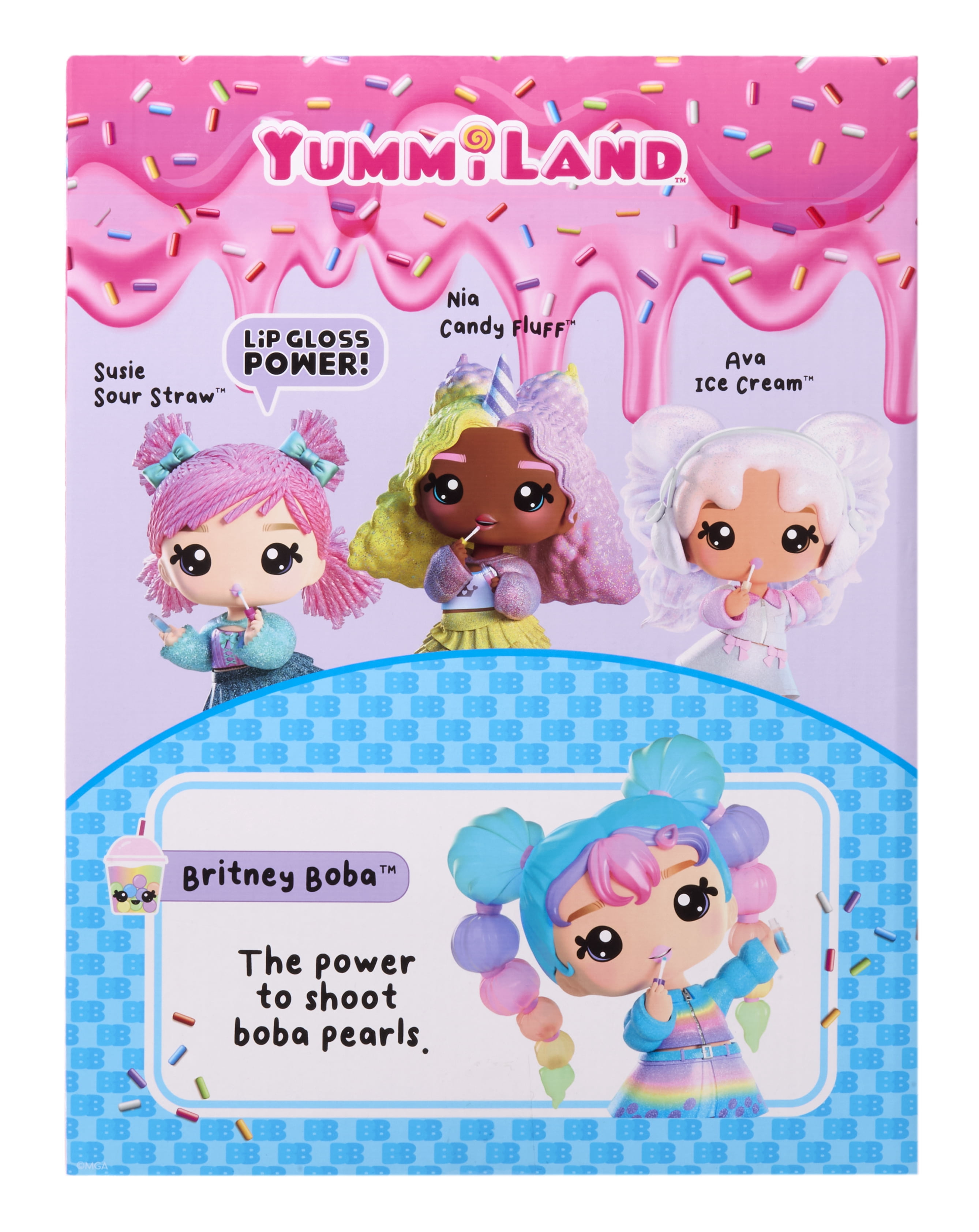 Yummiland Large Doll- Britney Boba with Scented Lip Gloss, Ages 4+