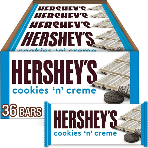 Hershey's Cookies 'n' Creme Candy, Bars 1.55 oz, 36 Count