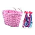 thumbnail image 4 of S SERENABLE Bike Basket Detachable with 2 Ribbons Front Basket for Picnic Riding Pink Basket, 4 of 9