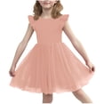 thumbnail image 1 of Vestido de Verano de Manga Corta Moda Primavera Y Verano Manga Corta Cuello Redondo Falda de la Princesa Ruffle para Diario, Viajes, Hogar, Vacaciones, Fiesta de Cumpleaños, 1 of 7