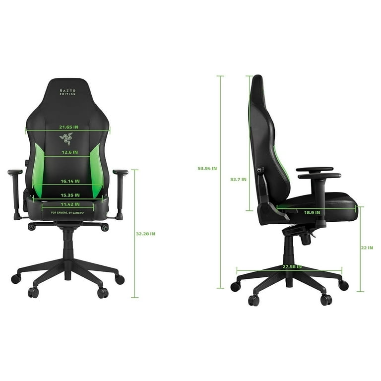 Tarok Ultimate - Razer Edition Gaming Chair by Zen - Ergonomic Gaming Chair  - Leather Gamer Chair - Green, Black, Reclining PC Computer Office Video  Game Chair - Xbox, Office Chair Zen 