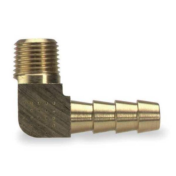 Parker Hose Barb,3/8 In Barb,1/4 In MNPT,Brass 129HB-6-4