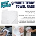 thumbnail image 2 of Arkwright Terry Washcloth Rags (5 lb Box), 14x14 to 20x20 White Terry Cleaning Cloths, Reusable, Perfect for Home, Garage, Automotive, Kitchen, Bars, 2 of 8