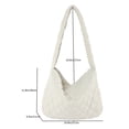 thumbnail image 2 of Bolso de mano de trabajo para mujer elegante bolso de hombro acolchado de pana bolso de moda con bolsillo, 2 of 9