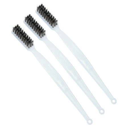 SWZHAI 20 Pcs Mini Wire Brush, Stainless Steel Wire Cleaning Brush Wire Bristle Scratch Brush Set, Curved Handle Wire Toothbrush For Cleaning Welding Slag & Rust (Stainless Steel