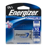 Angle View: Energizer Ultimate Lithium 9V Battery 1ct