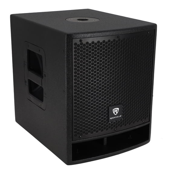 Rockville RBG10S V2 10in 1200W Peak 300W RMS Powered PA Subwoofer with DSP, Class D Amp, XLR TRS Inputs for DJ and Live Sound