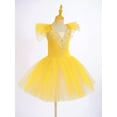 thumbnail image 4 of YiZYiF Girls Sequins Swan Ballet Dance Leotard Dress with Gloves Hair Clip Dancewear, 4 of 6