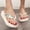 Beige, variant on Womens Flat Printed Flip Flops Open Toe Breathable Beach Summer Shoes Beige 39