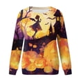 thumbnail image 6 of Towmus Halloween Shirts for Women Sweatshirt Cute Doll Graphic Pullover Tops Funny Novelty Pumpkin Print Crewneck Sweatshirts, 6 of 6