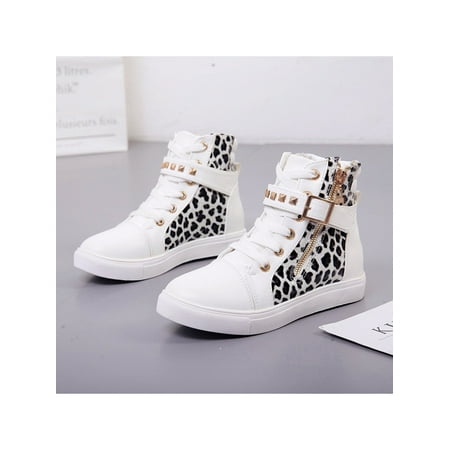 

LUXUR Leopard Pattern Shoes Women Flat Platform Sneakers Women Casual Shoes Ladies High Top Casual