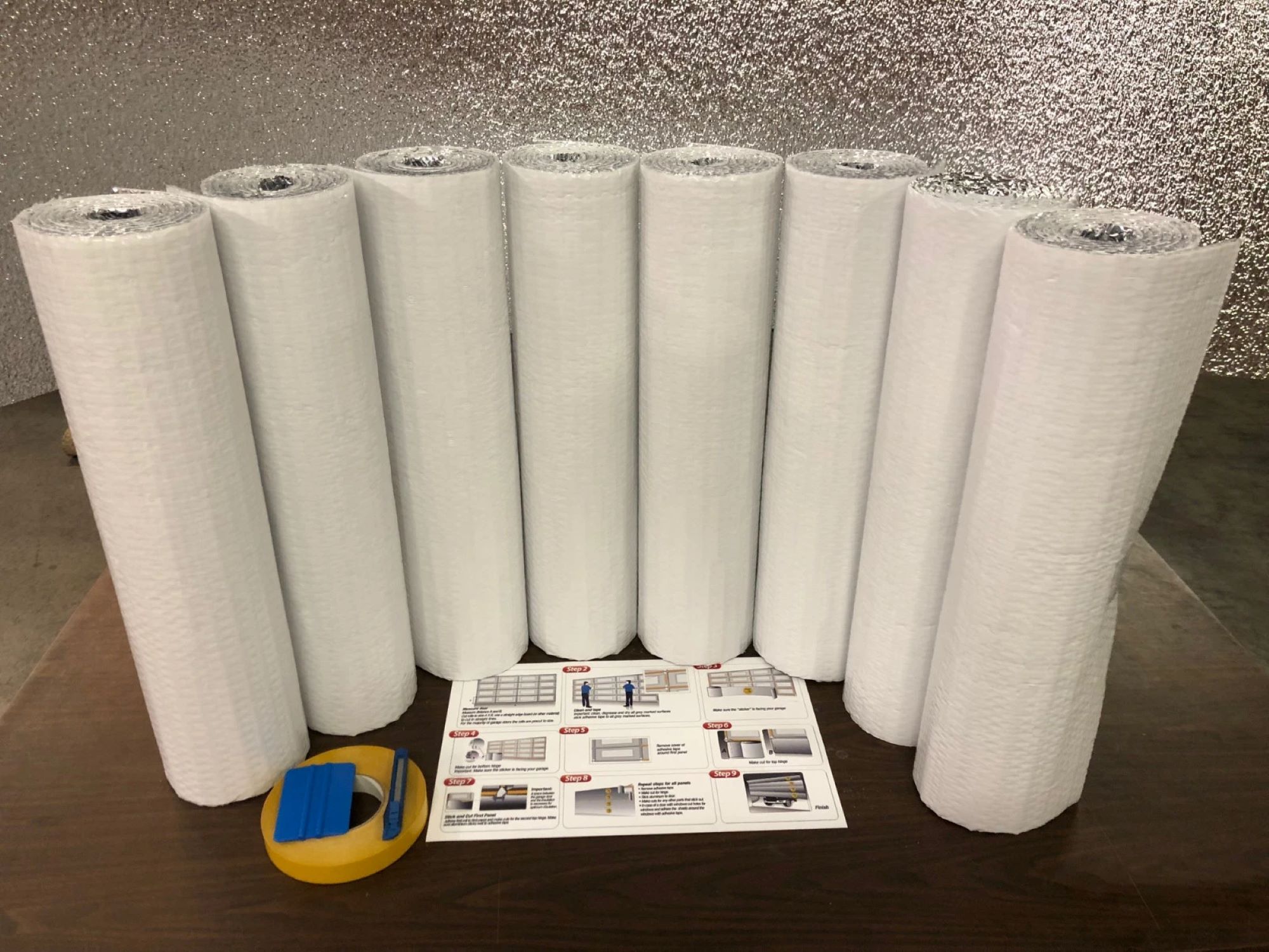 Golf Cart Reflective White Foam Core Garage Door Insulation Kit 6ft and 7ft