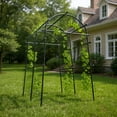thumbnail image 4 of Gaderth Cucumber Trellis, Adjustable Garden Arch Trellis, Metal Arch Vegetables Trellis, 7.5FT Metal Arbor with Climbing Net, Weather-Resistant Pergola for Vines, Roses, Vegetables & Flowers, Sturdy, 4 of 7
