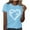 #171-Light Blue, variant on Women Blessed Beyond Measure Funny Cute T Shirts for Women Cute Sleeved Tops, Summer T-Shirt for Leisure Outdoor Casual Wear Simple Heart Graphic Shirts Vacation Thankful Tee