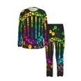 thumbnail image 3 of Men's Pajamas Set Comfy Lounge Two Piece Long Sleeve Pjs Soft Sleepwear, DNA Rainbow LGBT Pride Science, 3 of 6