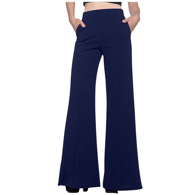 Pantalones casuales sencillos de color liso para mujer