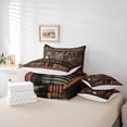 thumbnail image 6 of jejeloiu Vintage Library Books 7-Piece Bedding Comforter Set,Retro Bookshelf King Bedding Sets,Brown Bed Sheets For Adults,Luxury Bedroom Decor Reversible, 6 of 8