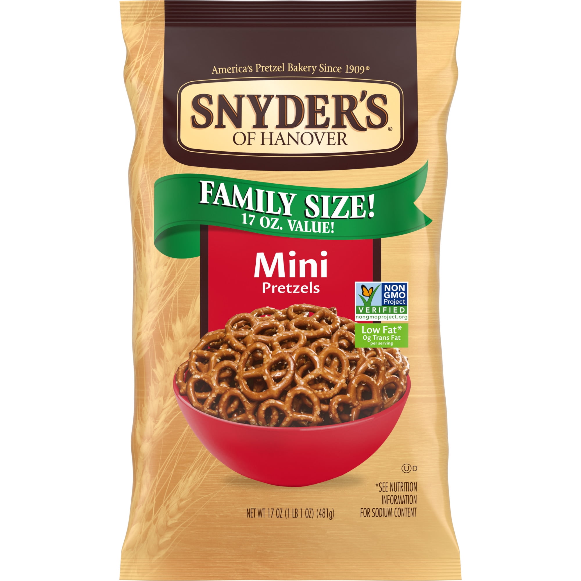 Snyder's of Hanover Pretzels, Mini Pretzels, Family Size 17 oz