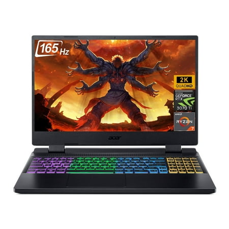 Acer Nitro 5 Gaming Laptop, 15.6" QHD IPS 165Hz Display, Ryzen 7 6800H (Beats i9-11900H), NVIDIA GeForce RTX 3070 Ti, 32GB DDR5 RAM, 1TB SSD, Wi-Fi 6E, RGB Backlit Keyboard, Bluetooth, Windows 11 Home