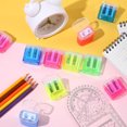 thumbnail image 4 of 12pc Covered Double Hole Handheld Pencil Sharpener Manual Tool For Standard And Extra Large Pencils Ideal For Children Adults Students School Home Use, 4 of 6