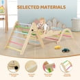thumbnail image 5 of Ktaxon 9 in 1 Pikler Triangle Set with Cushion, Montessori Toddlers Wooden Climbing Toys Set, Indoor Climbing Toys, with Colorful-Patterns Rocks, Seesaw, Arch, Foldable Ladder, Ramp, 5 of 8