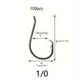 thumbnail image 3 of 30/50/100/170pcs 1 #   –10/0 Circle Hooks, Fishing Accessories for Freshwater Saltwater Fishing, 3 of 11