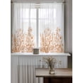 thumbnail image 4 of Wildflower Leaf Curtains 45 Inch Length,Sheer Curtains for Bedroom Living Room Window Brown Floral Botanical White Watercolor Rod Pocket Drapes Kitchen Curtains Small Half Window 52"x45" 2 Panels, 4 of 6
