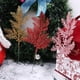 thumbnail image 4 of Ramas de pino de plantas artificiales para decoración del hogar, hojas de flores doradas y plateadas con purpurina, para árbol de Navidad, 5 unidades, 4 of 4