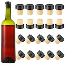 24 Pieces Cork Plugs Stoppers Tasting Corks T-Shape Wine with Top Wooden Bottle Stopper