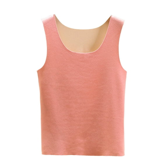 HAiming Womens Vest Thermal Fleece Lined Sleeveless Lightweight Soft Solid Color Tops Fall Winter Warm Clothes
