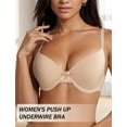 thumbnail image 6 of Aivtalk Womens Bras Full Coverage T-Shirt Bra Underwire One Fab Fit Push Up Lingerie Dreamwire Lingerie Lightly Lined Cups up to H Smoothing Comfort Plus Size Bra Nude 75B, 6 of 7