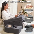 thumbnail image 5 of Lap Pillow Desk for Couch, Memory Foam Lap Desk with Cup Holder, Gaming Pillow for Lap, Cell Phone Stand for Bed, Soft Bed Desk for Laptop and Writing(Grey), 5 of 7