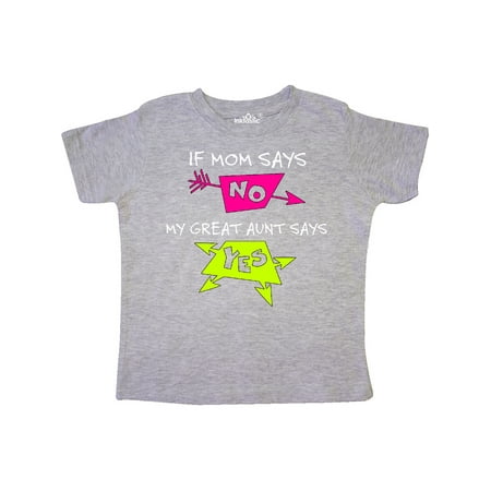 

Inktastic If Mom Says No My Great Aunt Says Yes Gift Toddler Boy or Toddler Girl T-Shirt