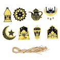 thumbnail image 1 of 8 Piezas Colgante Ramadán, Adornos Colgantes Eid, Manualidades Colgante de Fiesta Eid para Sala de Estar, Boda, Puerta del Hogar, Patio Trasero Negro y oro, 1 of 8