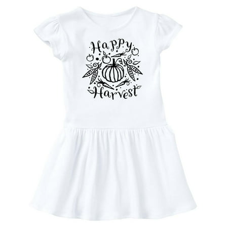 

Inktastic Happy Harvest with Pumpkin and Vegetables in Black Gift Baby Girl Dress