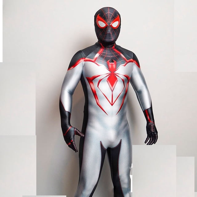 Disfraz de Cosplay de Miles Morales Spiderman para niños y adultos, traje Zentai de superhéroe para Halloween, PS5 Fivean unisex
